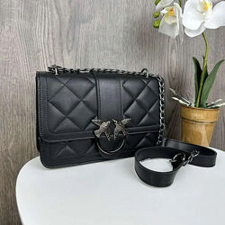 Міні сумочка клатч у стилі Pinko. Чорна, біла.