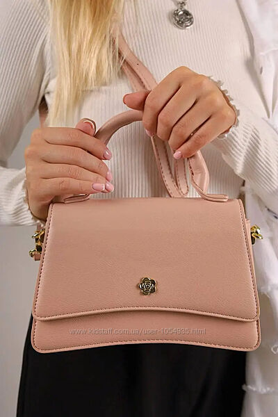 Сумка, клатч, кросбоді мята, рожева