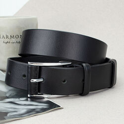 Ремень мужской кожаный JK-3560 black 3, 5 см