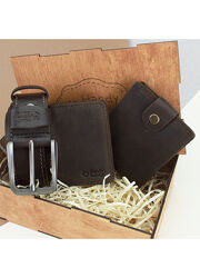 Подарочный набор мужской в коробке  42 черный/коричневый