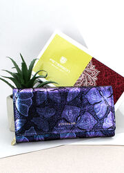 Жіночий шкіряний гаманець-клатч з метеликами Peterson 42100 