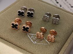 Брендові сережки в стилі ван кліф конюшина міні van cleef mini 