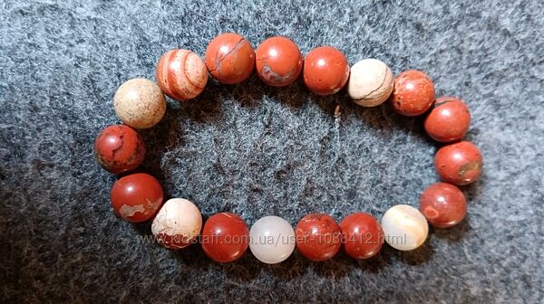 Браслет з натуральної червоної Яшми