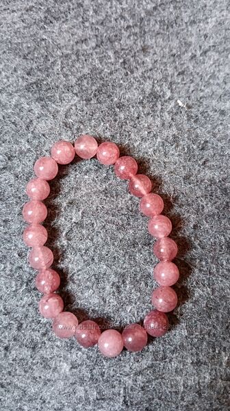 Браслет з натурального полуничного Кварцу