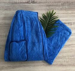 Комплект рушник 75х35 та халат150х70 для сауни чоловічий Кінг мікрофібра