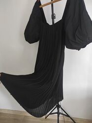 Плаття сукня платье плиссе с объемными рукавами от Zara новая коллекция 