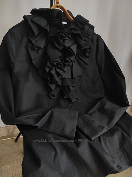 Чорна сорочка чёрная рубашка из поплина от Zara новая коллекция 