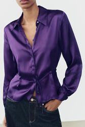 Сатиновая рубашка Zara 