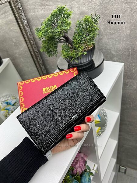Чорний шкіряний жіночий гаманець портмоне натуральна шкіра 1311