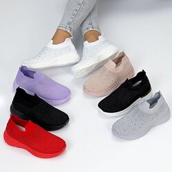 Жіночі текстильні легкі кросівки в стразах доступна ціна 20398,20399,20400