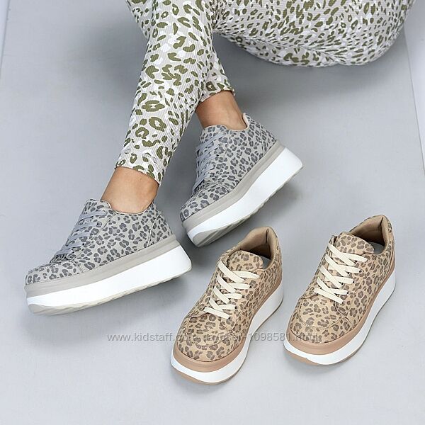 Модні леопардові кросівки крипери на платформі  20912, 20913