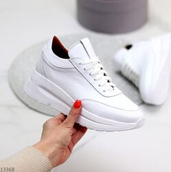 Білі шкіряні жіночі кросівки натуральна шкіра 13368