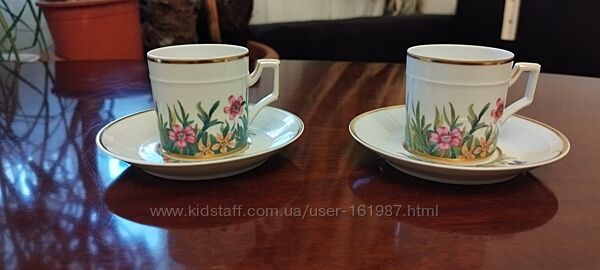 Раритетные кофейные двойки чашкаблюдце Frstenberg. Германия. 2 чашки2 блю