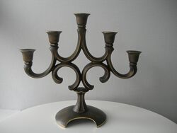 Эксклюзивный подсвечник, 5 свечей, бронза, Дания, вес 3,5 кг