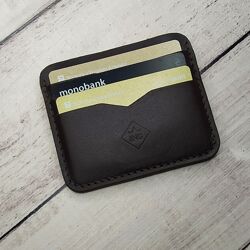 Шкіряний картхолдер, візитниця, міні гаманець. Ручна робота. 