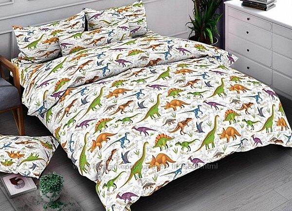 Полуторный комплект постельного белья Динозаврик 