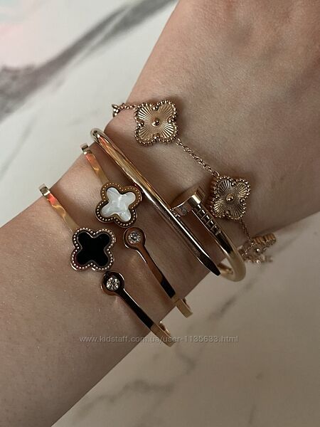 Жіночий браслет в стилі van cleef / женский браслет в стиле клевер ван клиф