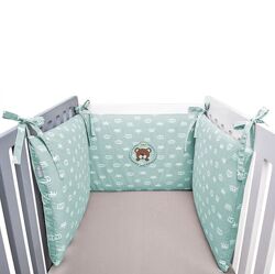 Бортик захисний в дитяче ліжечко 198х42 см антиалергенний з бавовни