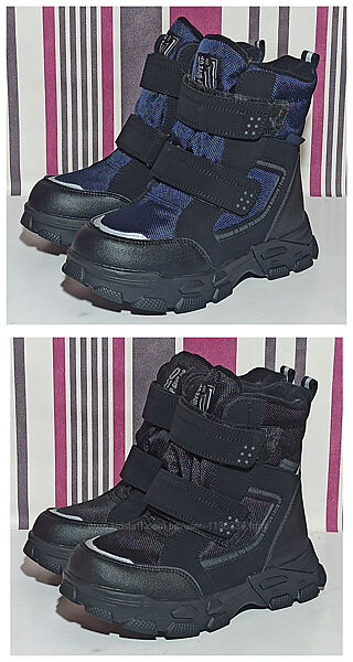 Зимові термо черевики, чоботи дутики для хлопчика на овчині, 10736, ТОМ. М