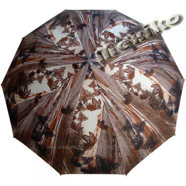 Модный зонт ZEST, полуавт, серия 10 сп, Ажурные бабочки