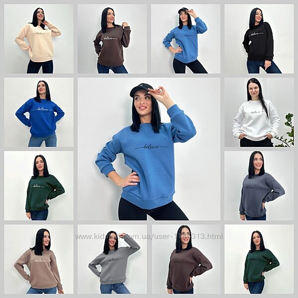 Жіночий світшот на флісі, турецький фліс від 42 до 52 розміру