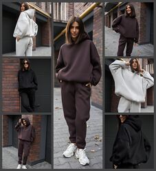 Теплий флісовий жіночий костюм з OVERSIZE Худі преміум якості