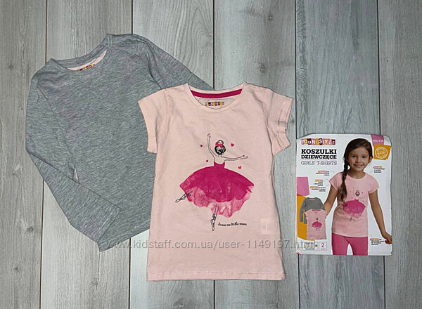 Комплект на девочку футболка и реглан young style размер 110/116.