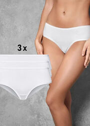 Жіночі труси 3шт хіпстери бавовна білі esmara.