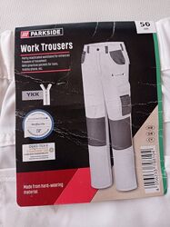 Роба PARKSIDE 56 размер белые рабочие штаны