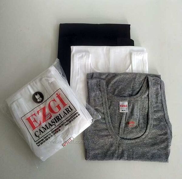 Майка дитяча білого кольору розмір 38, 40, 42, 44 хлопок EZGI Турция