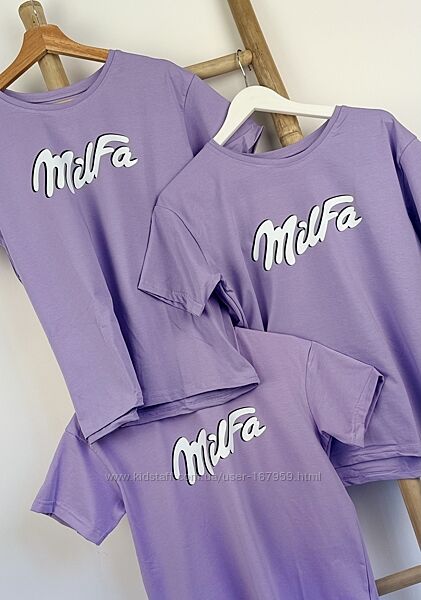 Женская футболка с принтом на груди Milfa XS S M L XL