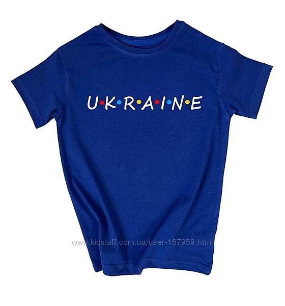 Футболка з принтом на будь-який вік UKRAINE патріотичний напис
