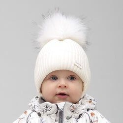 Детская зимняя шапка шапочка меринов с помпоном 46 48 50