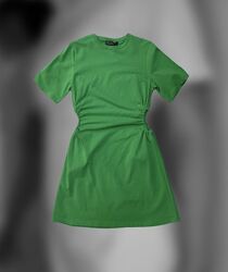 Плаття зелене облягаюче жіноче коротке міні платя, платье с вырезом , сукня