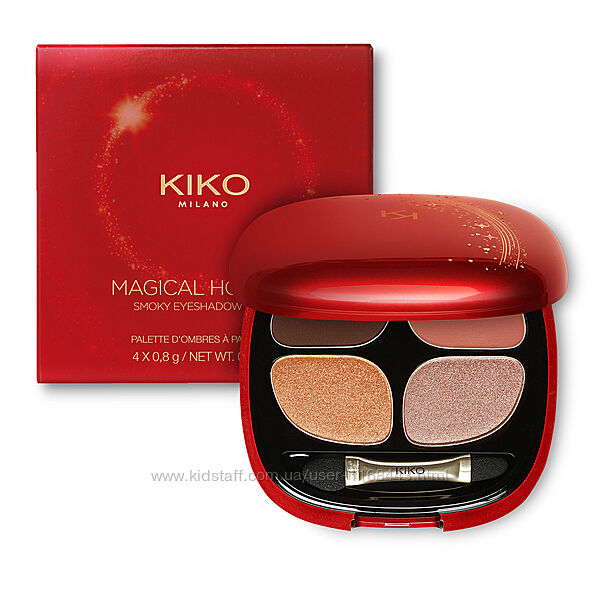 Палитра теней Magical holiday smoky eyeshadow quad Kiko Milano 02