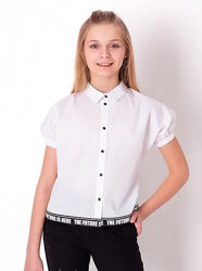 Блуза блузка белая, короткий рукав Mevis размер 146