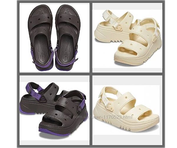 Жіночі босоніжки на платформі Crocs Hiker оригінал w8, w9 кольори