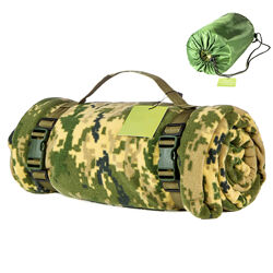 Тактичний флісовий плед 150х175см  ковдра для військових із чохлом. Колір