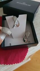 набір срібний - сережки, каблучка, кольцо