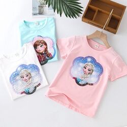 Дитяча футболка на дівчинку з паєтками реверс футболка для дівчинки майка 