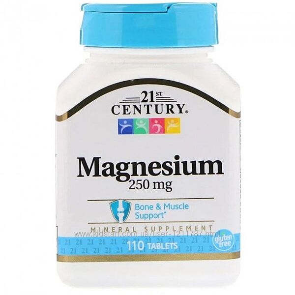 Магний 21st Century, 250 mg, 110 таблеток