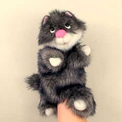 Сірий котик іграшка рукавичка
