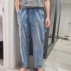 Широкі джинси світло-блакитні на зріст 176см