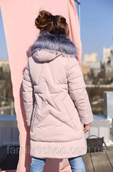 Пальто, пуховик, зима, бренд nui very, зріст 158см, пудра