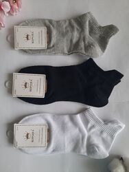 Шкарпетки 36-41 розмір короткі однотонні з фіксуючою резинкою на стопі 