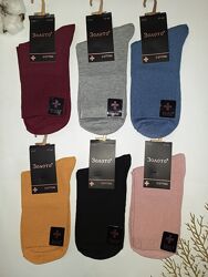 Шкарпетки 37-42 високі медичні з полегшеною резинкою однотонні кольорові