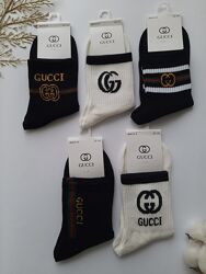 Шкарпетки жіночі бавовняні з брендовими значками різні преміум якість