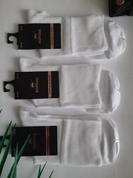 Шкарпетки чоловічі бамбукові високі білі преміум якість