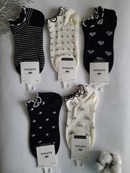 Шкарпетки жіночі короткі з візерунком і рюшею преміум якість