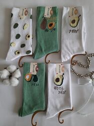 Шкарпетки жіночі високі з авокадо різних кольорів преміум якість